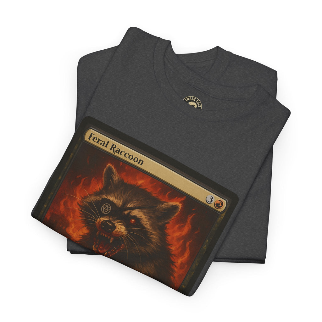 Feral Raccoon Magic Card Shirt – MTG-Inspired Beast Rogue Tee, Trash Cult Creature Card, Gildan 5000 Unisex T-Shirt