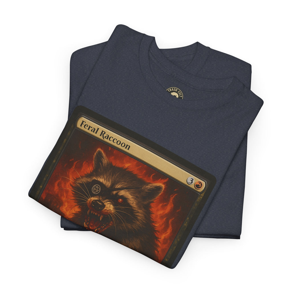 Feral Raccoon Magic Card Shirt – MTG-Inspired Beast Rogue Tee, Trash Cult Creature Card, Gildan 5000 Unisex T-Shirt