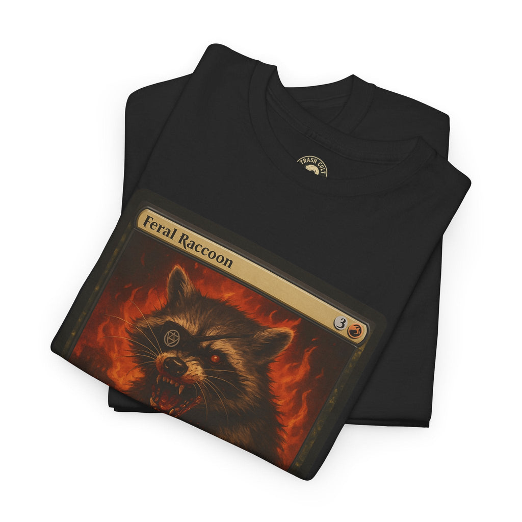 Feral Raccoon Magic Card Shirt – MTG-Inspired Beast Rogue Tee, Trash Cult Creature Card, Gildan 5000 Unisex T-Shirt