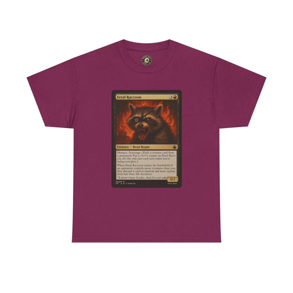 Feral Raccoon Magic Card Shirt – MTG-Inspired Beast Rogue Tee, Trash Cult Creature Card, Gildan 5000 Unisex T-Shirt