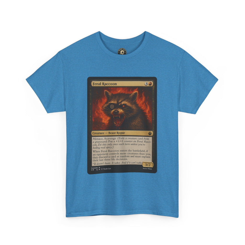 Feral Raccoon Magic Card Shirt – MTG-Inspired Beast Rogue Tee, Trash Cult Creature Card, Gildan 5000 Unisex T-Shirt