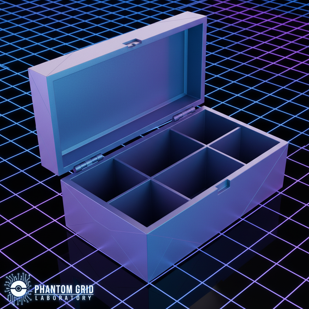 Custom 3D Printed Pokémon Card Box Large - Phantom Grid Laboratory