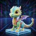 Articulated Baby Dragon 3D Printed Toy - Phantom Grid Laboratory